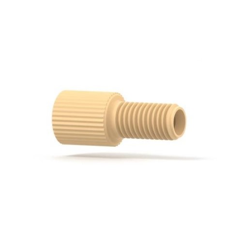 Upchurch Scientific Flangeless Male Nut for 1/8 inch OD Tubing, 1/4-28 Flat-Bottom, Standard Knurl, Delrin, Cream, Single - P-304 - Click Image to Close